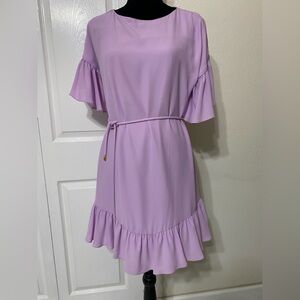 Amanda Uprichard Elegant Lavender Ruffle Dress fully lined size S